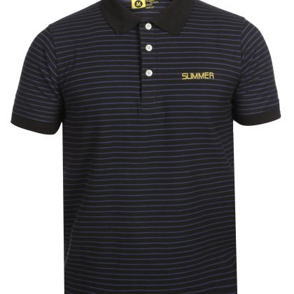 POLO Shirt – Short sleeve – Golf T-Shirt -Navy Black Stripe