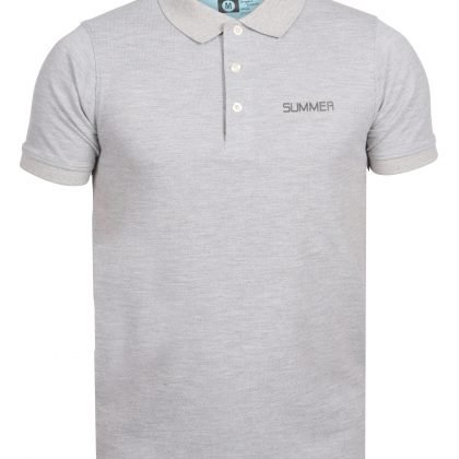POLO Shirt – Short sleeve – Golf T-Shirt -Grey & Sky