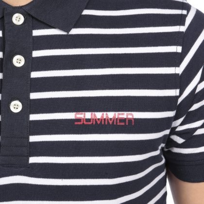 POLO Shirt – Short sleeve – Golf T-Shirt -Black White Stripe