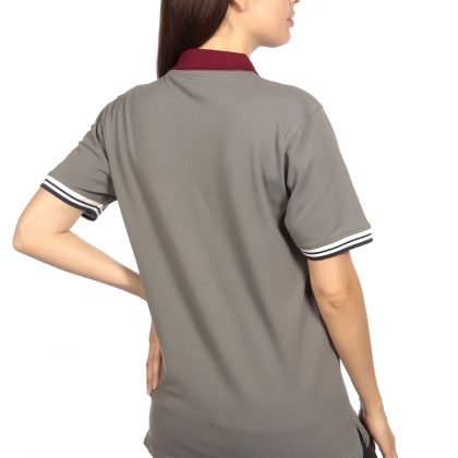 POLO Shirt – Short sleeve – Golf T-Shirt -Charcoal & Red