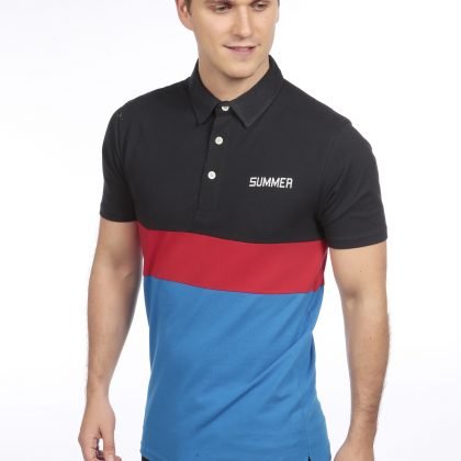 POLO Shirt – Short sleeve – Golf T-Shirt -Navy Red Blue