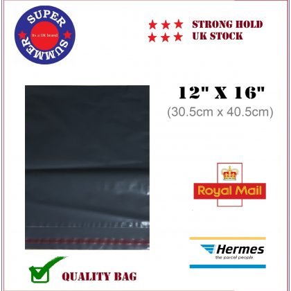 Grey Mailing Bags (12″ x 16″)