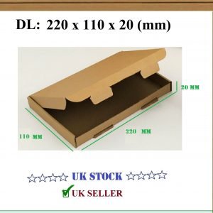 Size- DL (220x110x20mm) PIP Box  Royal mail Large Letter Hermes Postable postal mailing Box