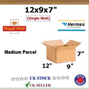 12x9x7" Medium Parcel  (Single wall) Royal Mail Cardboard Boxes Postal Packing