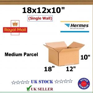 18x12x10" Medium Parcel  (Single wall) Royal Mail Cardboard Boxes Postal Packing