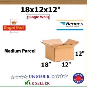 18x12x12" Medium Parcel  (Single wall) Royal Mail Cardboard Boxes Postal Packing