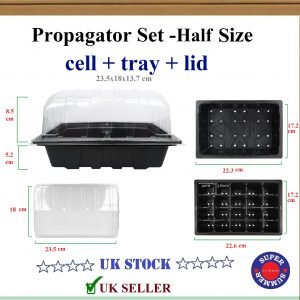 Half Size Greenhouse Propagator Seed I Tray + Cell + Lid | Durable | Reusable